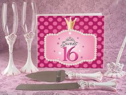 Pink Crown Sweet 16 accessory set