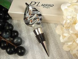 Murano design bottle stopper silver gold