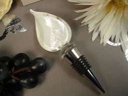 Murano design bottle stopper white shimmer