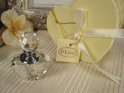 Mini Crystal Perfume Bottle In Satin Lined Heart Box