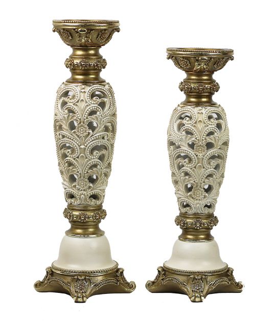 Kayla Design Two Piece Hurricane Candlestick Set Kayla Design Two Piece Hurricane Candlestick Set