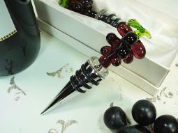 Murano Style Glass Bottle Stopper Grape