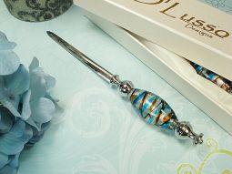 Murano design multi stripe letter opener