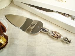 Murano design damask design cake server - SOLD OUT UNTIL APPROX 1-20