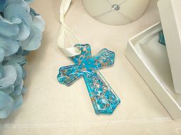 Murano Hanging Cross Classic Blue