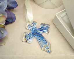 Murano Hanging Cross Contempo Blue White