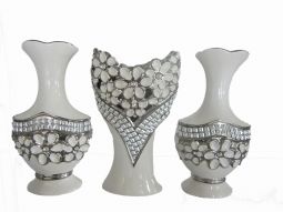 Bling Design Three Piece Vase Set